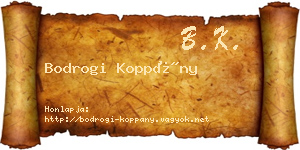 Bodrogi Koppány névjegykártya